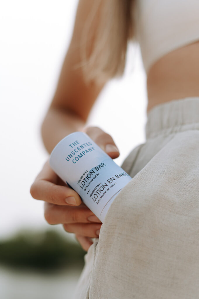 Photographie de produits lifestyle de THE UNSCENTED COMPANY à Sandbanks, contenu de marque